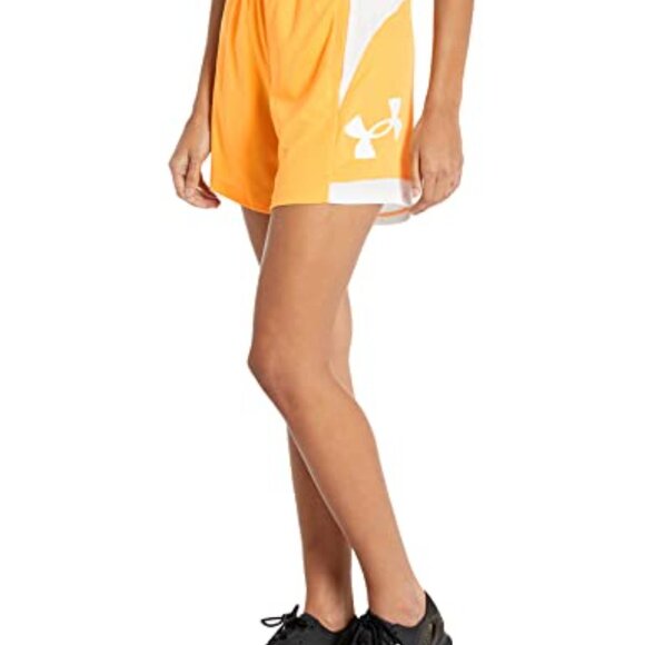 Under Armour Womens Standard Baseline 6" Basketball Short Orange/White Small NWT - Picture 11 of 12